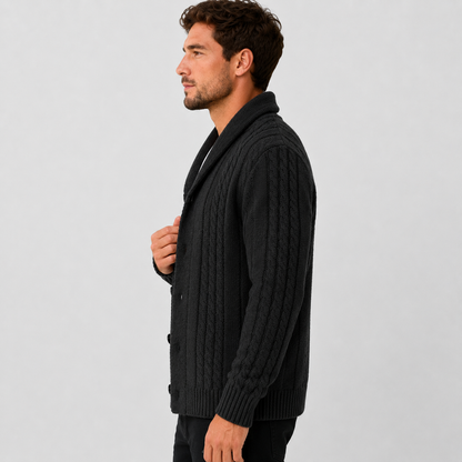 Montviro | Men's Cable Knit Cardigan – Warm Button Front Winter Sweater