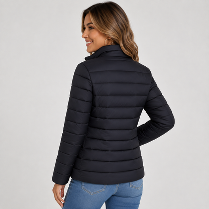Montviro | Women's Lightweight Puffer Jacket - Warm High Neck Zip Front