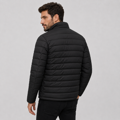 Montviro | Men's Quilted Jacket Warm Stand Collar Casual Zip Coat