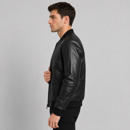 Montviro | Men's PU Motorcycle Jacket Windproof Regular Fit Biker Style