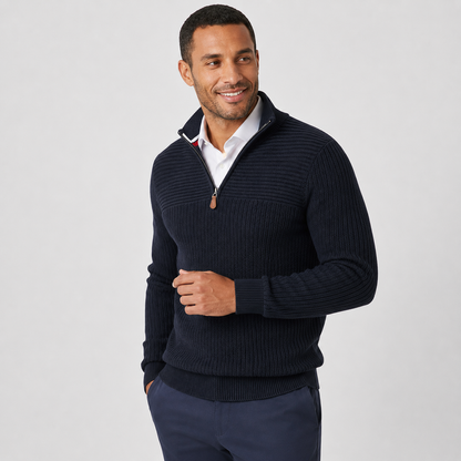 Montviro | Men’s Half Zip Sweater Viscose Knit Regular Fit