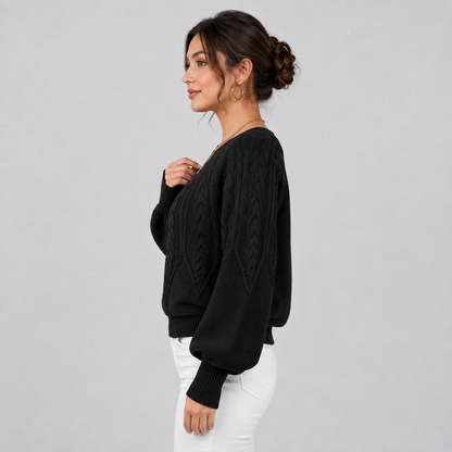 Montviro | Women's Plus Size Sweater – High Stretch Knit Fall Winter Pullover