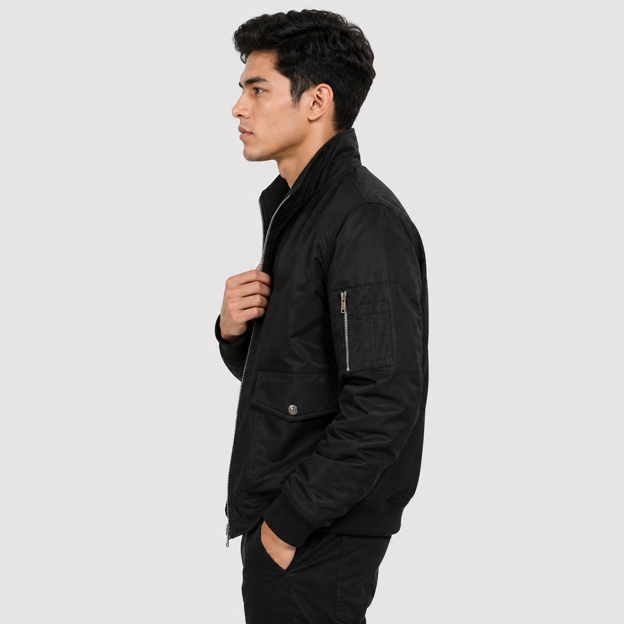 Montviro | Men's Bomber Jacket – Thickened Woven Fabric, Regular Fit