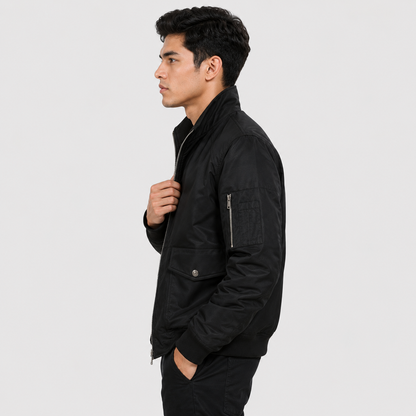Montviro | Men's Bomber Jacket – Thickened Woven Fabric, Regular Fit