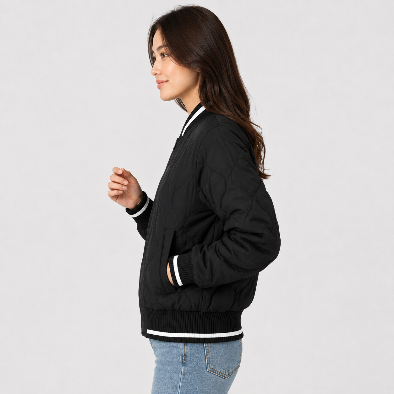 Montviro | Women’s Warm Padded Winter Coat Elegant Color Block Jacket