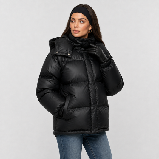 Montviro | Women's Winter Puffer Jacket – Warm Hooded Zip-Up Coat