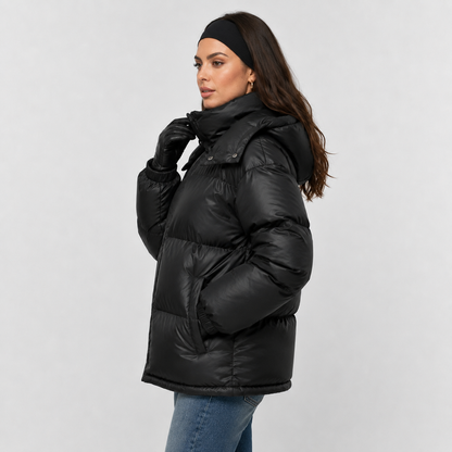 Montviro | Women's Winter Puffer Jacket – Warm Hooded Zip-Up Coat