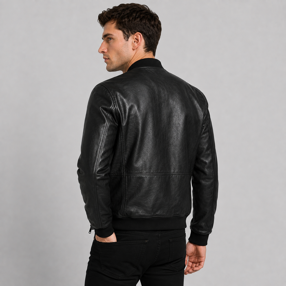 Montviro | Men's PU Motorcycle Jacket Windproof Regular Fit Biker Style