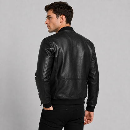Montviro | Men's PU Motorcycle Jacket Windproof Regular Fit Biker Style