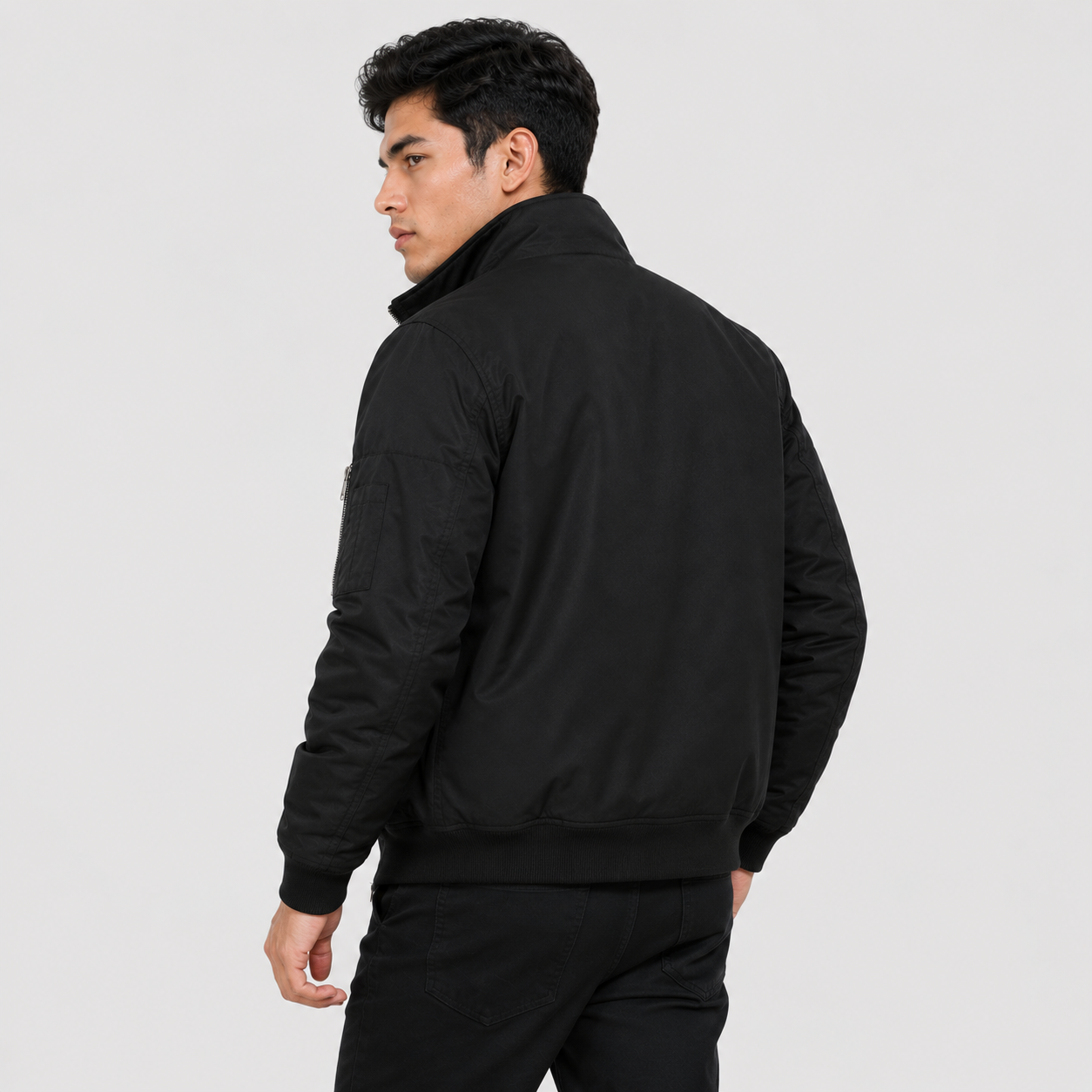 Montviro | Men's Bomber Jacket – Thickened Woven Fabric, Regular Fit
