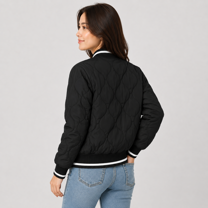 Montviro | Women’s Warm Padded Winter Coat Elegant Color Block Jacket