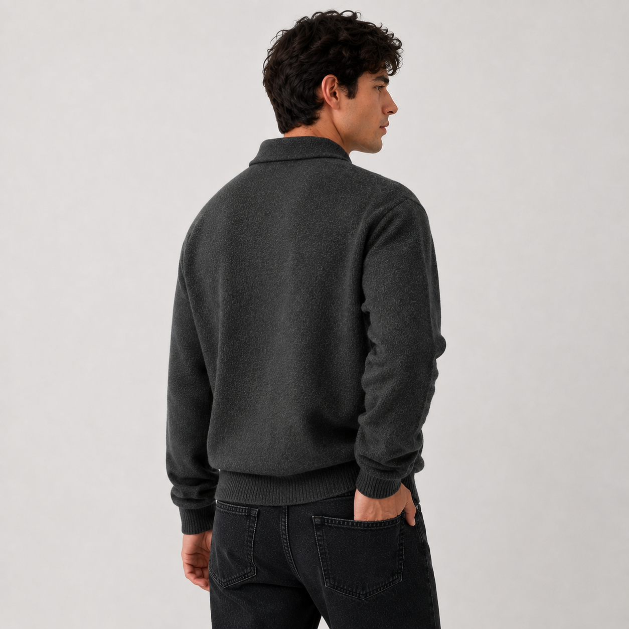 Montviro | Men's Polo Sweater Knit Long Sleeve Comfort Regular Fit