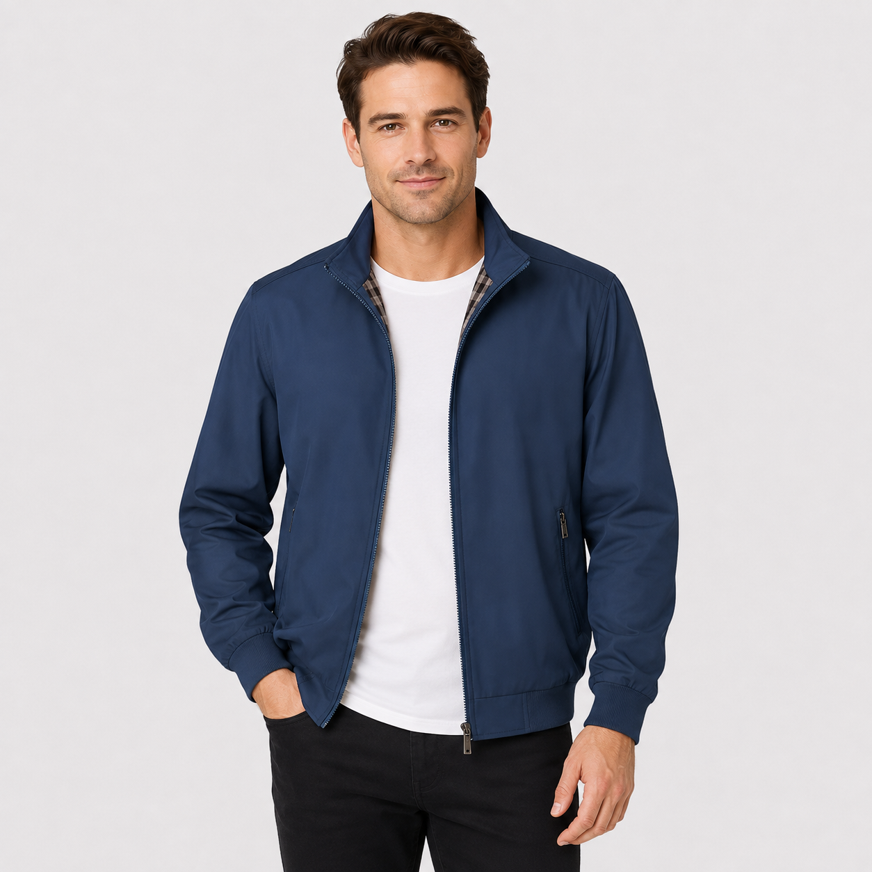 Montviro | Men's Lightweight Autumn Jacket – Zip-Up Stand Collar