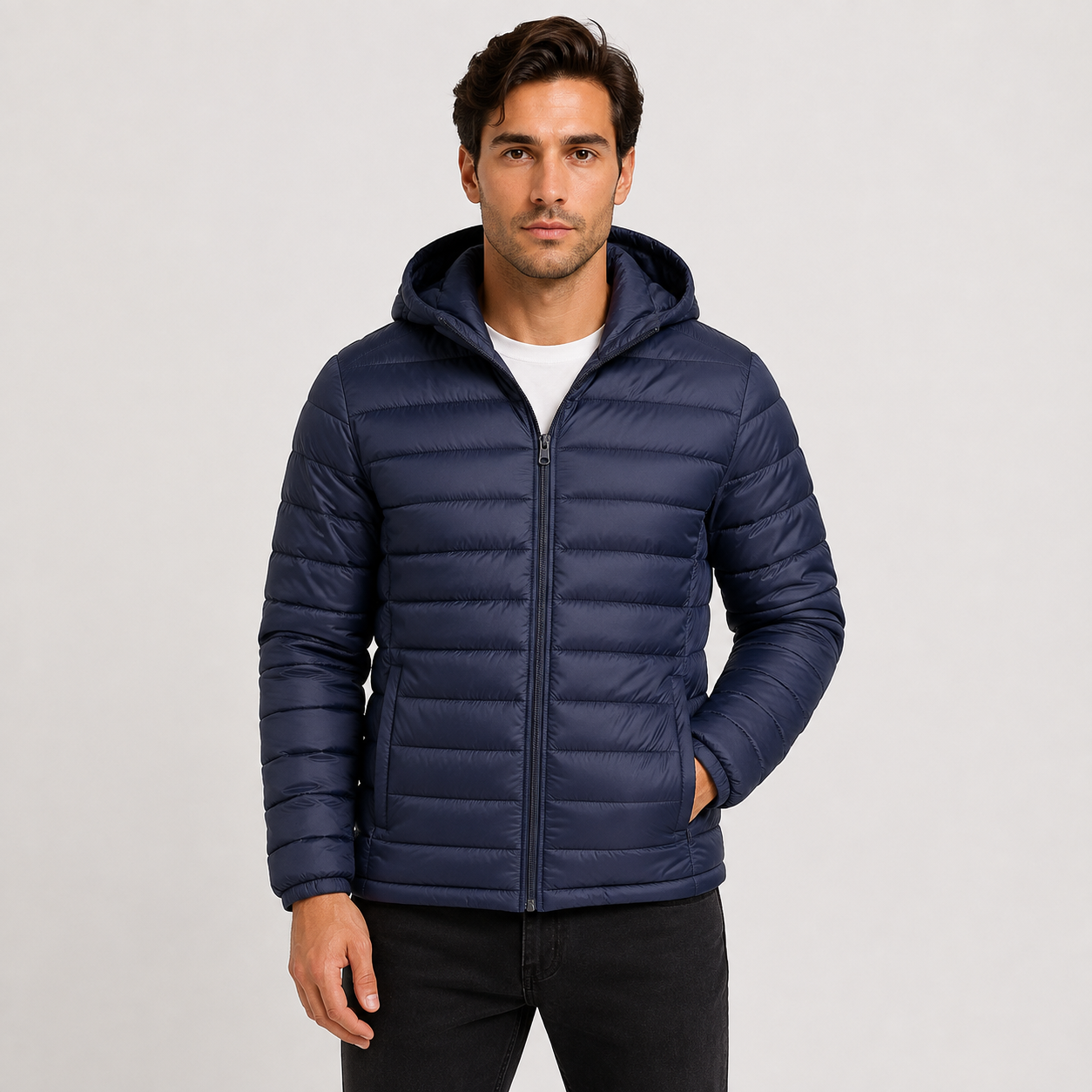 Montviro | Men's Quilted Hooded Jacket - Warm Winter Full Zip