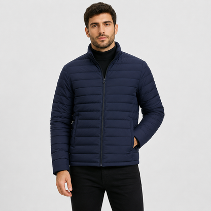 Montviro | Men's Quilted Jacket Warm Stand Collar Casual Zip Coat