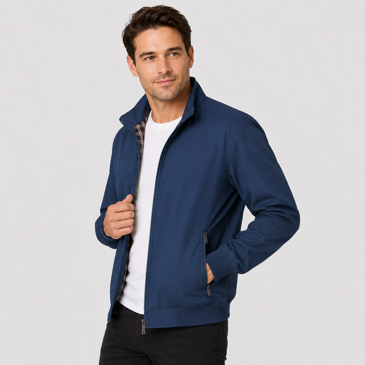 Montviro | Men's Lightweight Autumn Jacket – Zip-Up Stand Collar