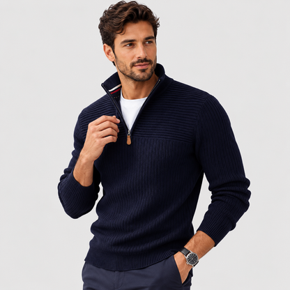 Montviro | Men’s Half Zip Sweater Viscose Knit Regular Fit