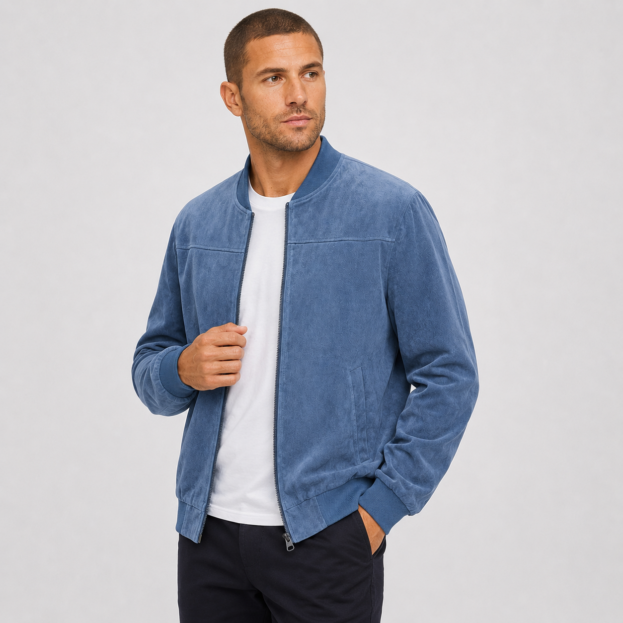 Montviro | Men's Jacket Stand Collar Regular Fit Zip-Up Casual