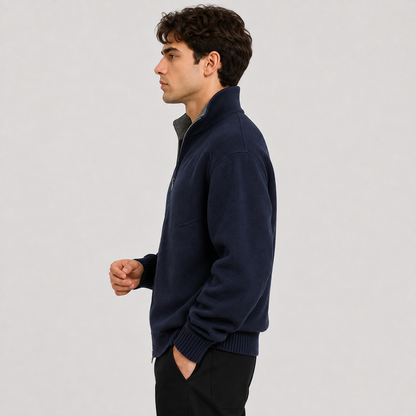 Montviro | Men's Knit Zip Cardigan Stand Collar Regular Fit Fall Winter