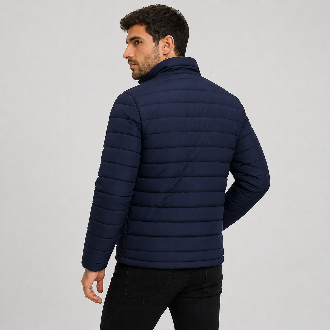 Montviro | Men's Quilted Jacket Warm Stand Collar Casual Zip Coat