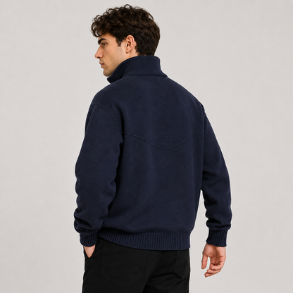 Montviro | Men's Knit Zip Cardigan Stand Collar Regular Fit Fall Winter