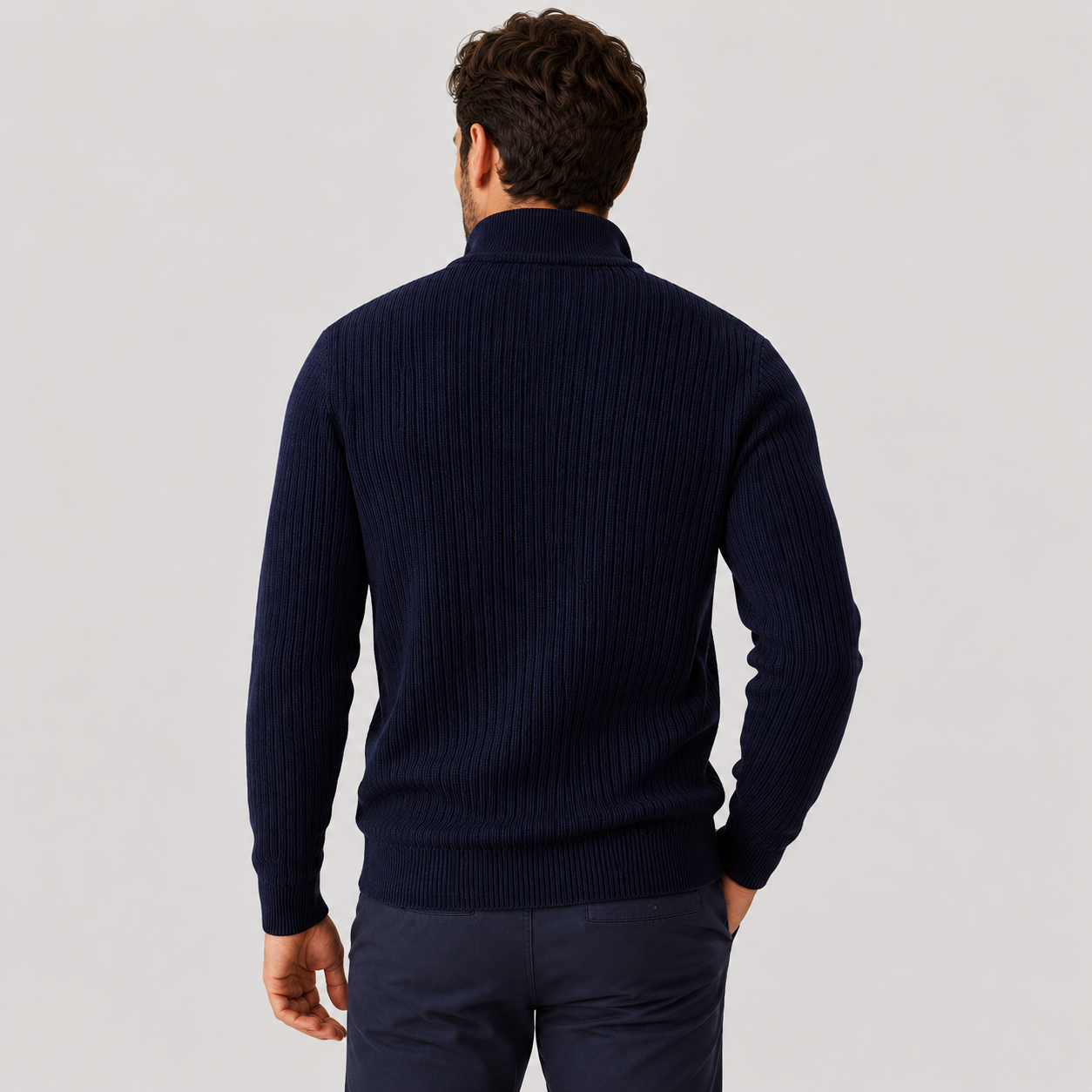 Montviro | Men’s Half Zip Sweater Viscose Knit Regular Fit