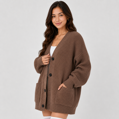 Montviro | Women’s Cardigan V-Neck Knit Single Button Classic Fit