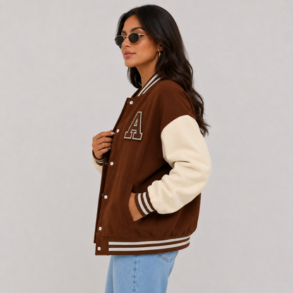 Montviro | Women's Varsity Jacket Long Sleeve Letter Graphic Fall Jacket