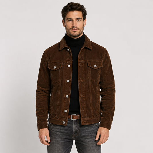 Montviro | Men’s Corduroy Shirt Jacket Button-Up Vintage Workwear