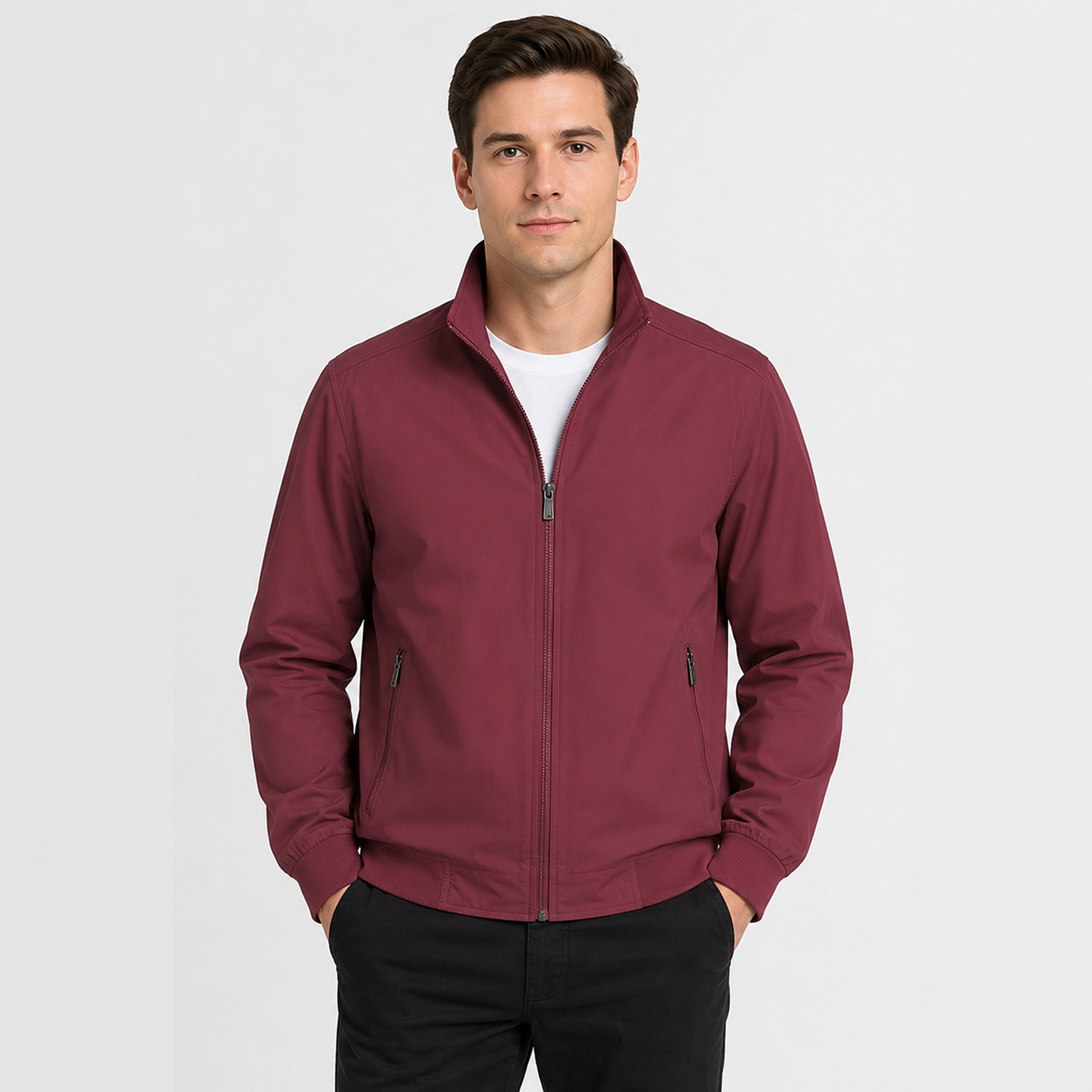 Montviro | Men's Lightweight Autumn Jacket – Zip-Up Stand Collar