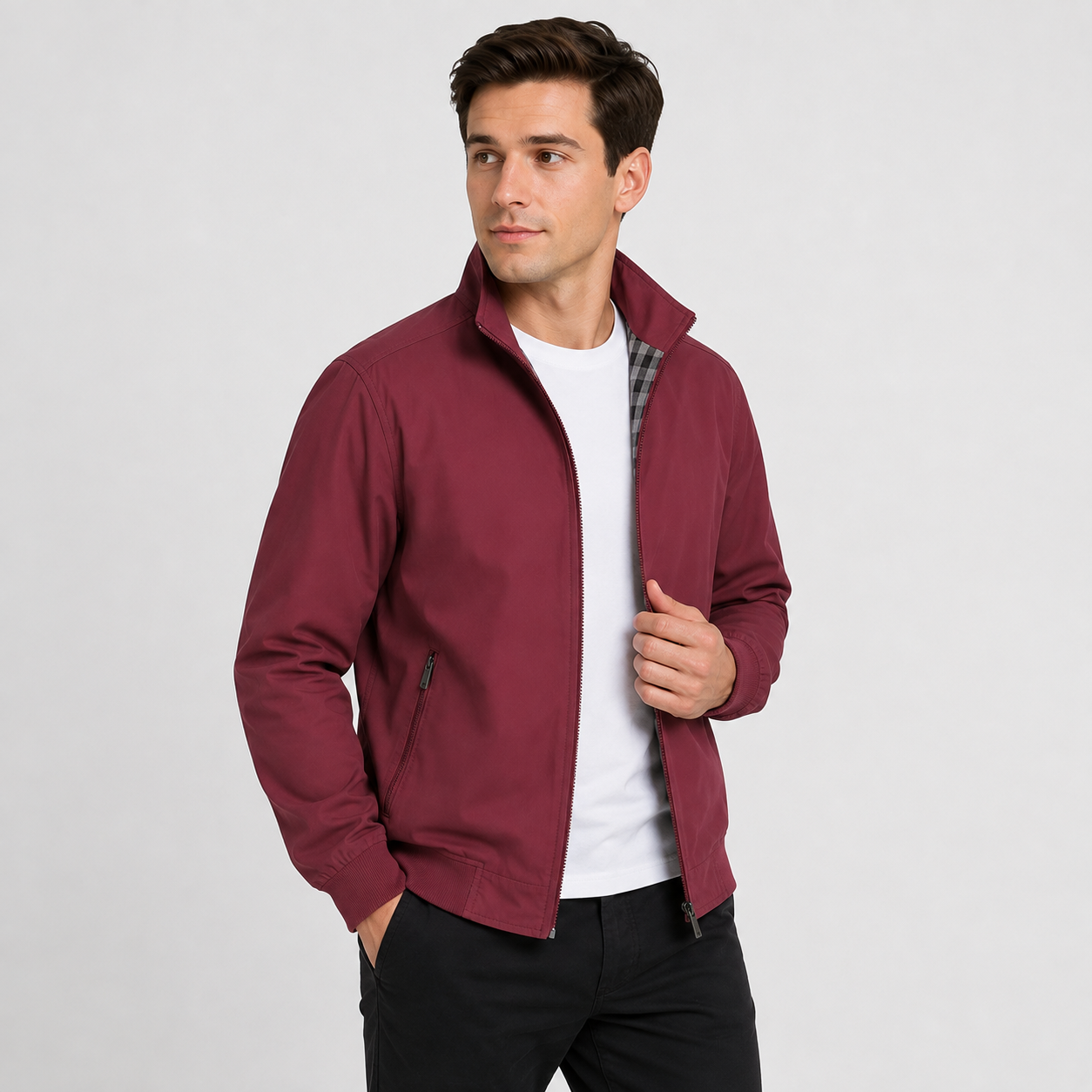 Montviro | Men's Lightweight Autumn Jacket – Zip-Up Stand Collar