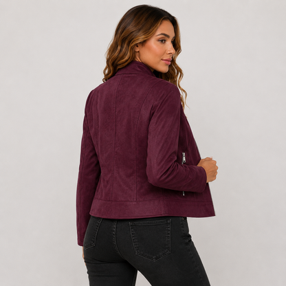 Montviro | Women’s Biker Jacket – Stand Collar Plus Size