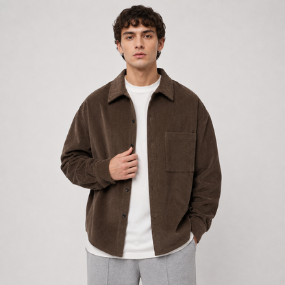 Montviro | Men’s Casual Button Down Shirt Loose Fit Solid Color