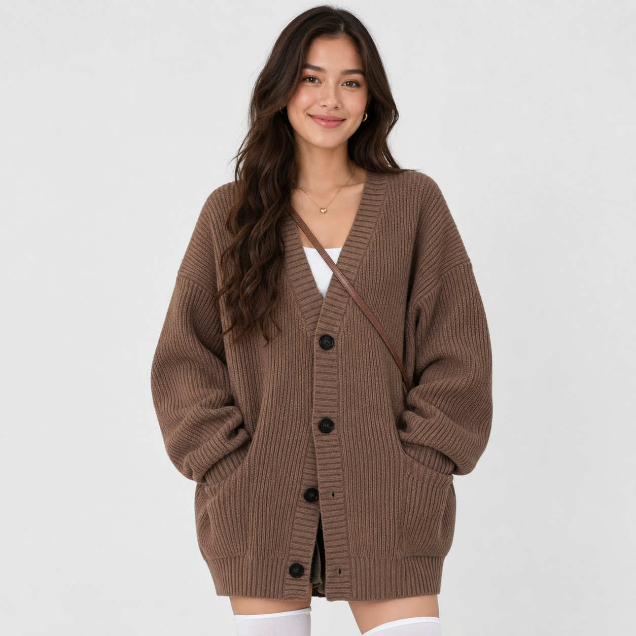 Montviro | Women’s Cardigan V-Neck Knit Single Button Classic Fit