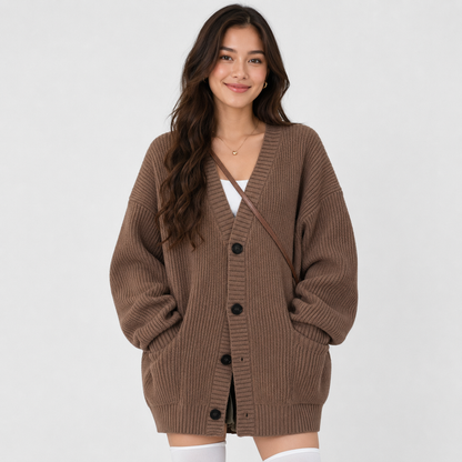 Montviro | Women’s Cardigan V-Neck Knit Single Button Classic Fit