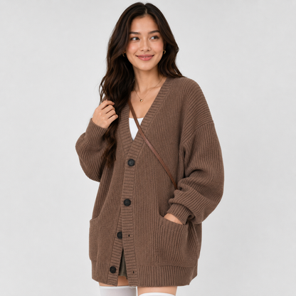 Montviro | Women’s Cardigan V-Neck Knit Single Button Classic Fit