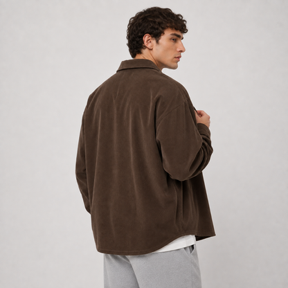 Montviro | Men’s Casual Button Down Shirt Loose Fit Solid Color
