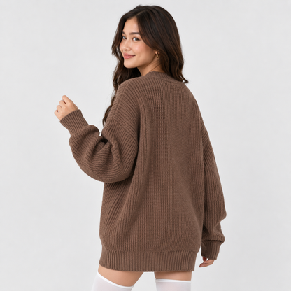 Montviro | Women’s Cardigan V-Neck Knit Single Button Classic Fit