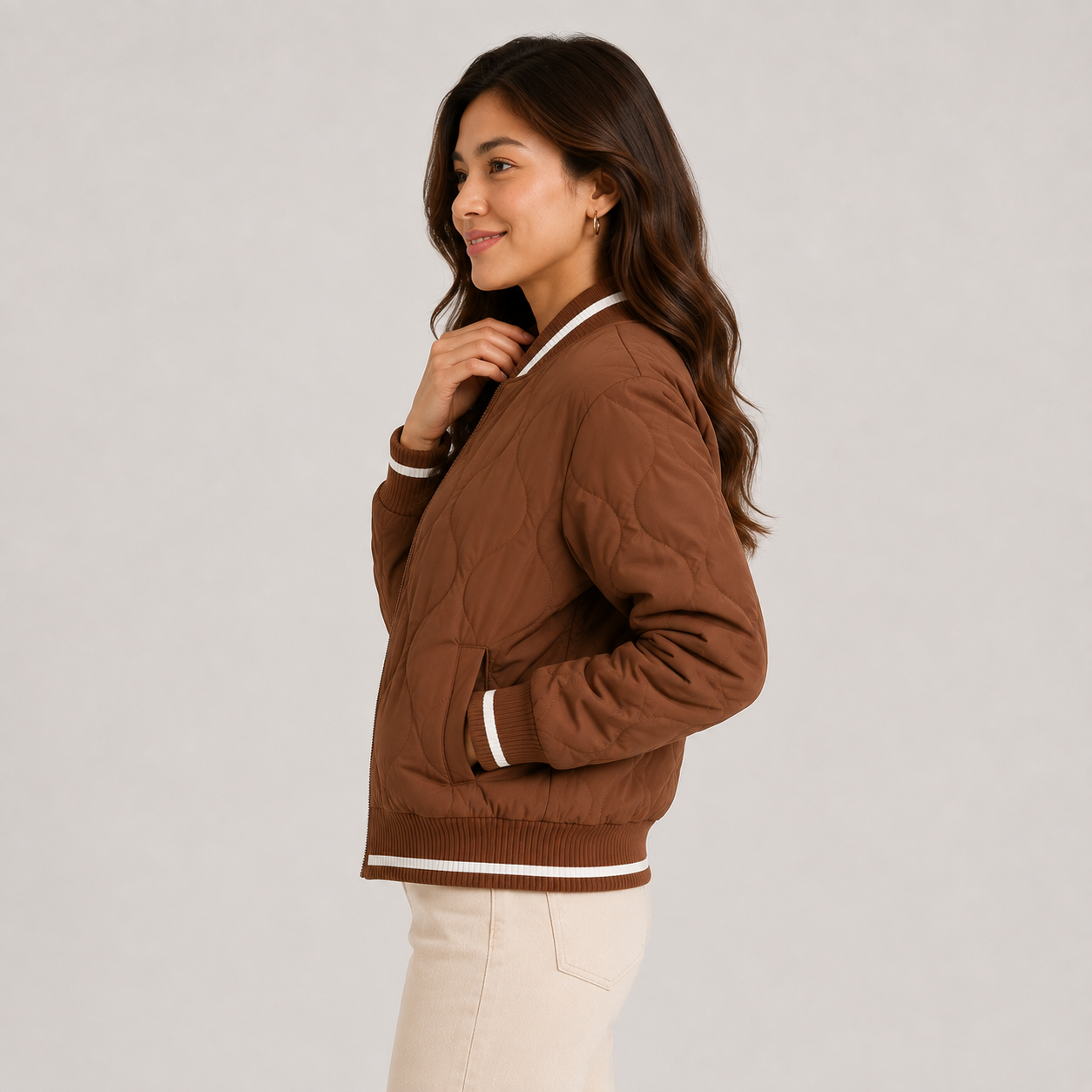 Montviro | Women’s Warm Padded Winter Coat Elegant Color Block Jacket