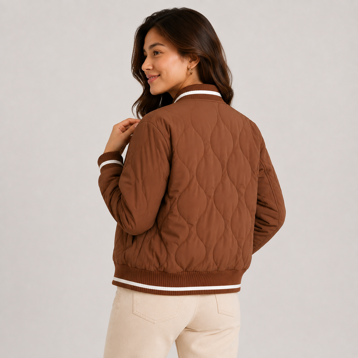 Montviro | Women’s Warm Padded Winter Coat Elegant Color Block Jacket