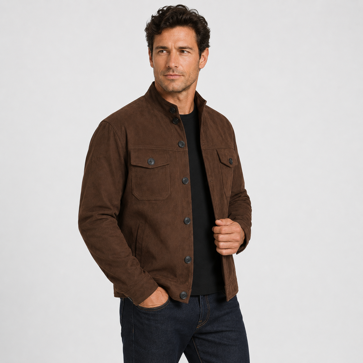 Montviro | Men's Casual Jacket Stand Collar Button Front