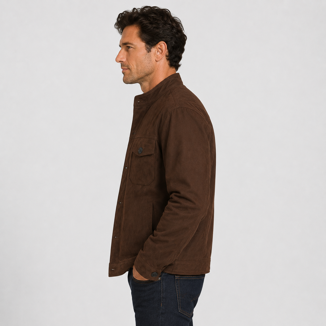 Montviro | Men's Casual Jacket Stand Collar Button Front