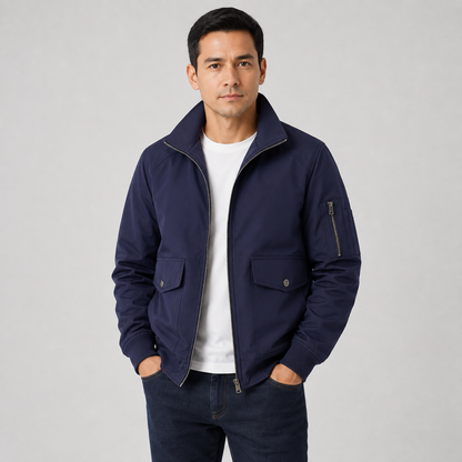 Montviro | Men’s Bomber Jacket – Multi-Pocket Zip-Up Regular Fit
