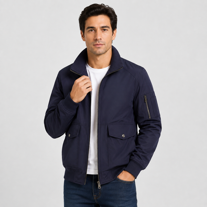 Montviro | Men's Bomber Jacket – Thickened Woven Fabric, Regular Fit