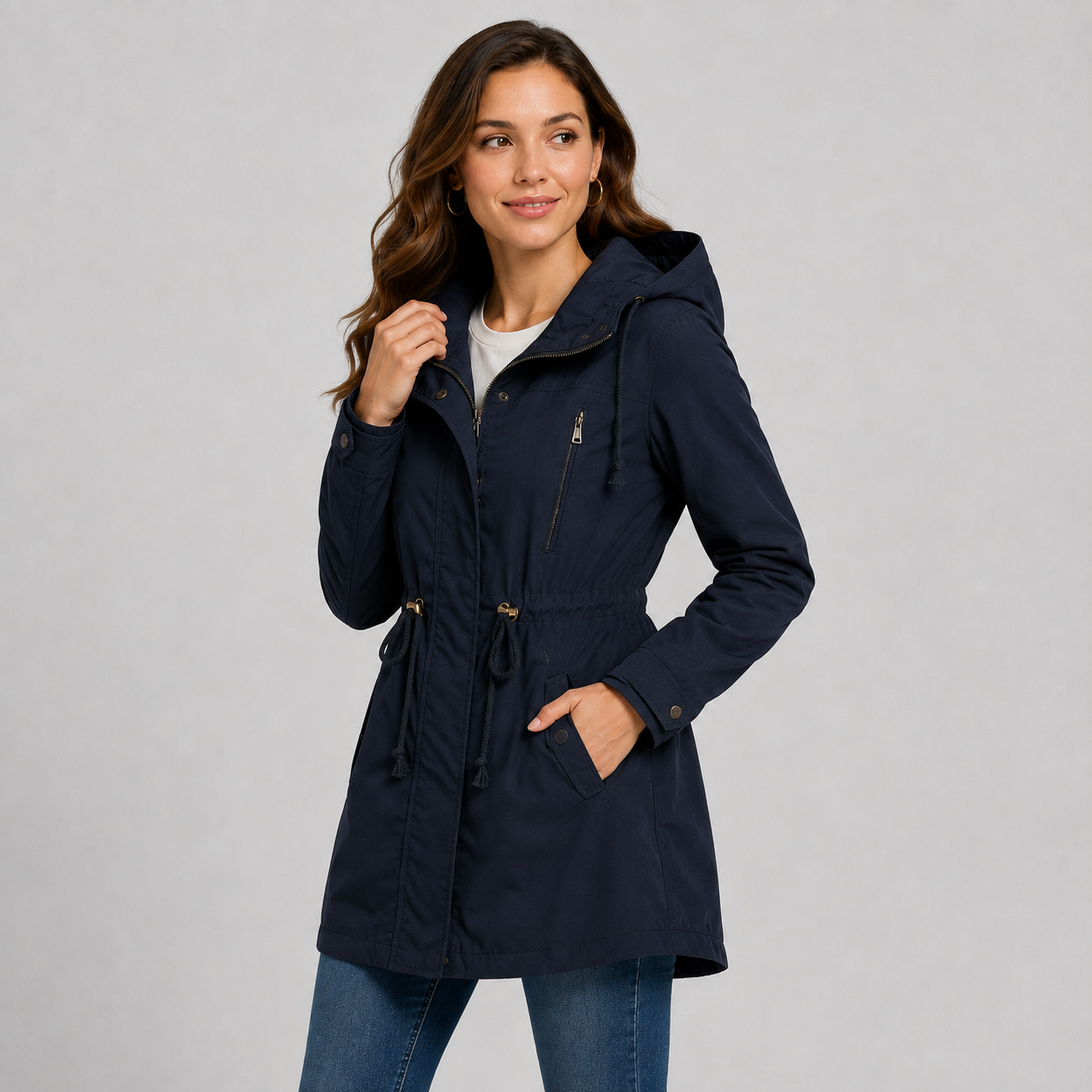 Montviro | Women’s Lightweight Hooded Windbreaker – Cotton Blend Jacket