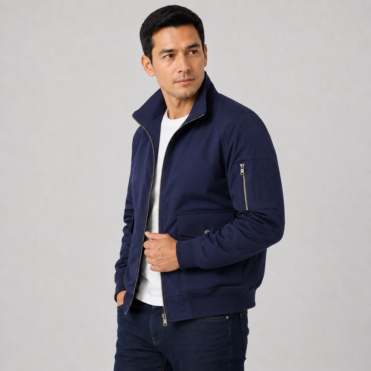 Montviro | Men’s Bomber Jacket – Multi-Pocket Zip-Up Regular Fit