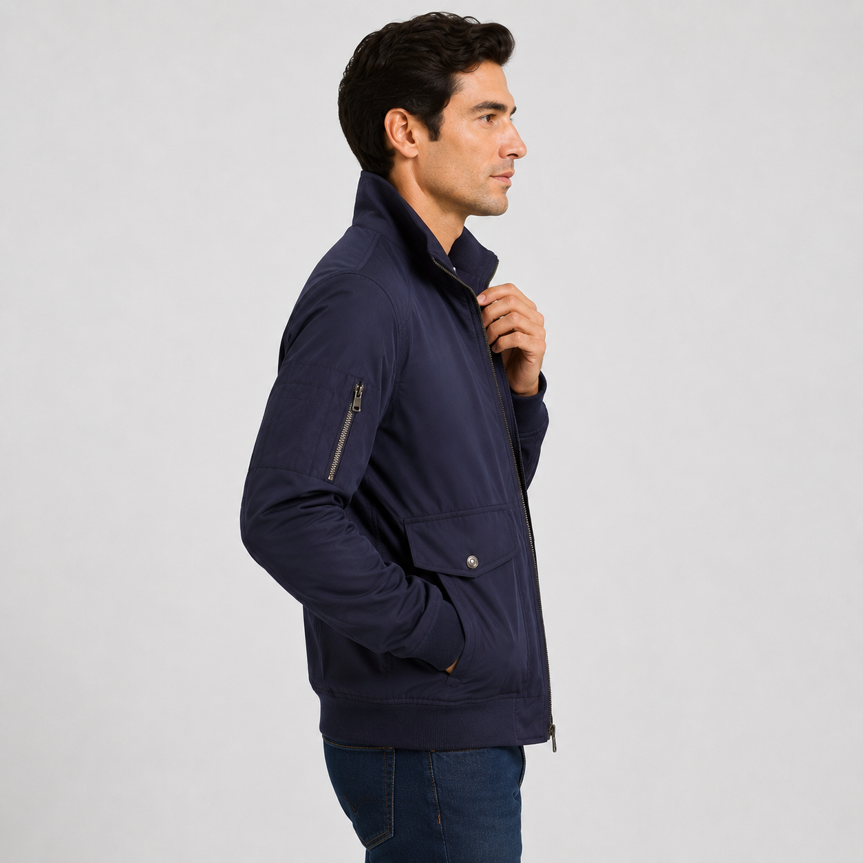 Montviro | Men's Bomber Jacket – Thickened Woven Fabric, Regular Fit