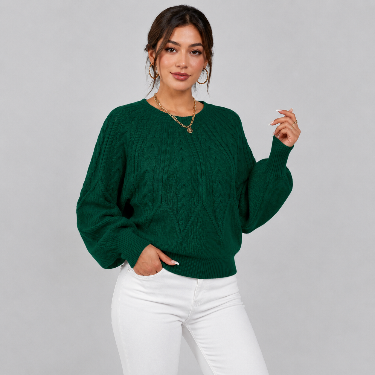 Montviro | Women's Plus Size Sweater – High Stretch Knit Fall Winter Pullover