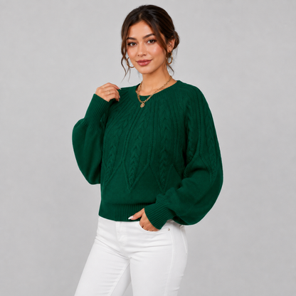 Montviro | Women's Plus Size Sweater – High Stretch Knit Fall Winter Pullover