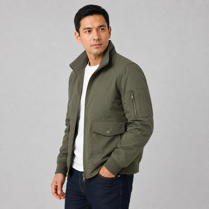 Montviro | Men’s Bomber Jacket – Multi-Pocket Zip-Up Regular Fit